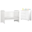 Ver imagem 1 de Berço Americano Mini Cama Mel com Cômoda Infantil Duda Branco Brilho – Phoenix Baby