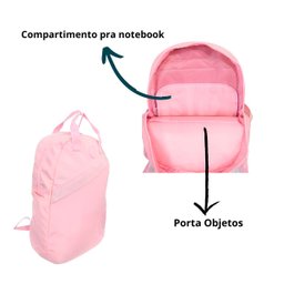 Mochila Escolar Juvenil de Costas Escolar Passeio Rosa - 3
