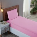 Ver imagem 1 de Kit Lençol de Solteiro 300 Fios Algodão 2 Peças Conjunto com Elástico e Fronha:rosa Bebe