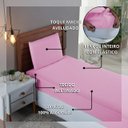 Ver imagem 3 de Kit Lençol de Solteiro 300 Fios Algodão 2 Peças Conjunto com Elástico e Fronha:rosa Bebe