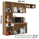 Ver imagem 3 de Cozinha Suspensa 6 Portas 163 Cm Mdp Carol Armoveis - Atacama Branco