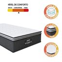 Ver imagem 2 de Colchão Solteiro GAZIN Molas Ensacadas 88x188x28cm Cinza/branco Suporta Até 120kg Cinza / Branco