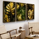 Ver imagem 2 de Quadros Decorativos Folha Costela Adão Moldura Sala Quarto