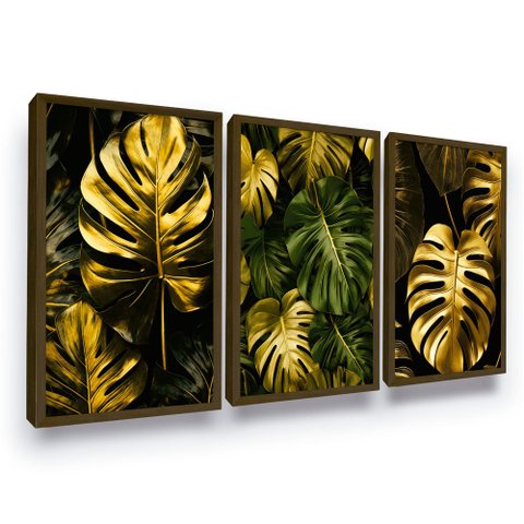 Quadros Decorativos Folha Costela Adão Moldura Sala Quarto