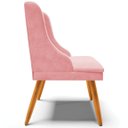 Ver mais imagens de Kit 2 Cadeiras Decorativas Sala de Jantar Pés Palito de Madeira Firenze Suede Rosa Bebê/Natural G19 