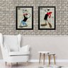 Kit 2 Quadros Popeye e Olívia Palito 33x24cm:madeira Branca - 1