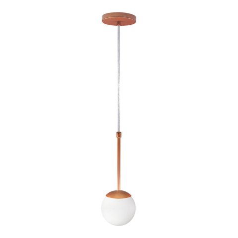 Pendente Globo Esfera de Vidro 12cm - Bronze - Vidro Branco