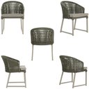 Ver imagem 5 de 2 Cadeira Noronha Aluminio Micro Pintura Champanhe, Tr. Telinha Corda Nautica Verde Militar,