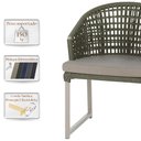 Ver imagem 4 de 2 Cadeira Noronha Aluminio Micro Pintura Champanhe, Tr. Telinha Corda Nautica Verde Militar,