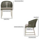 Ver imagem 2 de 2 Cadeira Noronha Aluminio Micro Pintura Champanhe, Tr. Telinha Corda Nautica Verde Militar,