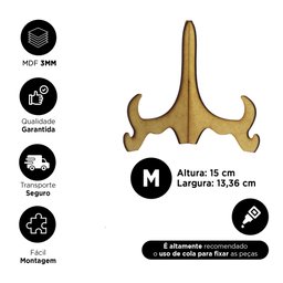 Kit Suporte de Prato em Mdf - Expositor Médio-azulejo/ Mdf/suporte Vertical para Prato/quadro - 4