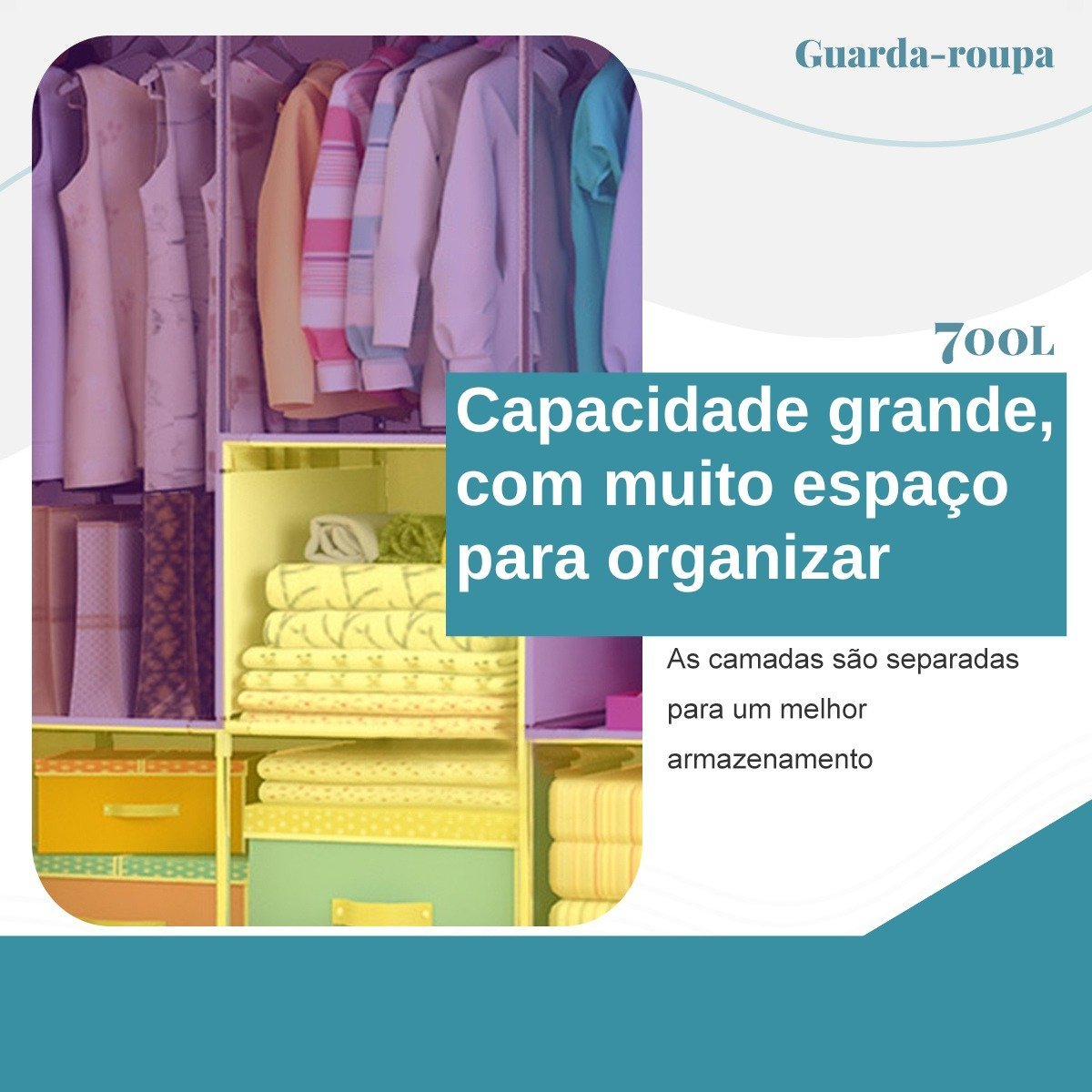 Guarda Roupa Dobrável Armario Para Organizar Roupa Prático - 8