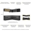 Ver imagem 4 de Cozinha Completa Canto Veneza Mp2096 Multimóveis Preto/branco + Brinde Jogo de Panelas Tramontina