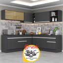 Ver imagem 1 de Cozinha Completa Canto Veneza Mp2096 Multimóveis Preto/branco + Brinde Jogo de Panelas Tramontina