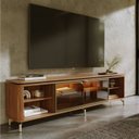 Ver imagem 5 de Estante TV 85 pol Prateleiras e Cristaleira Vidro Reflecta 100% MDF LED Lincoln Float 91cm Canella