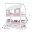 Ver imagem 3 de Treliche Casinha Encantada com Kit Escada/ Escorregador Madeira Maciça Rosa/ Branco Megamobilia