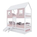 Ver imagem 2 de Treliche Casinha Encantada com Kit Escada/ Escorregador Madeira Maciça Rosa/ Branco Megamobilia