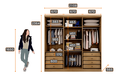 Ver imagem 4 de Guarda Roupa Casal 6 Portas 8 Gavetas - Messina-cumaru/fendi - Móveis Novo Horizonte