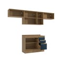 Ver imagem 5 de Armário de Cozinha Completa 100% Mdf 280cm Nogueira/azul Profundo Celeste Kappesberg