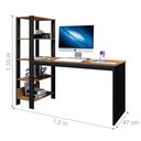 Ver imagem 2 de Mesa Industrial com Prateleira para Escritório Simet Preto e Canela