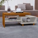 Ver imagem 2 de Mesa de Centro Hardy 1 Prateleira Naturalle/off White - Pnr Móveis