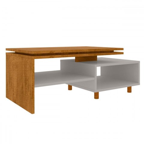 Mesa de Centro Hardy 1 Prateleira Naturalle/off White - Pnr Móveis
