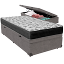 Ver imagem 1 de Cama Box Baú e Colchão Iso100 Espuma D33 Solteiro Ortobom: Cinza