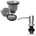 Ver imagem 1 de Porta Detergente de inox Embutir Bancada 500ml E Valvula Cesto Higiênico 3 1/2 Kit Inox Para Pia