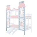 Ver imagem 3 de Beliche Castelo Encantado com Kit Escada/escorregador - Madeira Maciça Branco/cinza/rosa | Housin