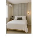 Ver imagem 1 de Cabeçeira Dominó 2,70 Altura e 1,60 Largura Modulos Colantes:suede Cinza Claro