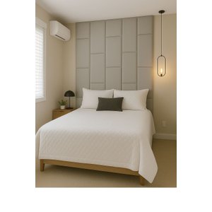 Cabeçeira Dominó 2,70 Altura e 1,60 Largura Modulos Colantes:suede Cinza Claro