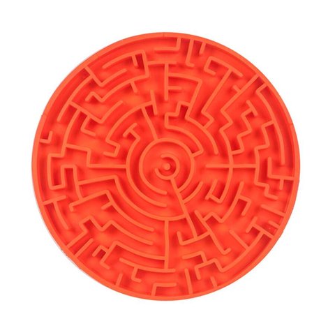 Tapete de Lamber Labirinto Pet Games com 37 ventosas para cães e gatos - G - Laranja