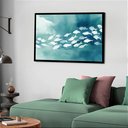 Ver imagem 2 de Quadro Decorativo Peixes Branco - 50x70cm:moldura Branca