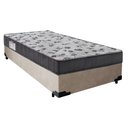 Ver imagem 1 de Cama Box Solteiro Suede + Colchão de Espuma D33 - Sereneprime - 88cm Bege
