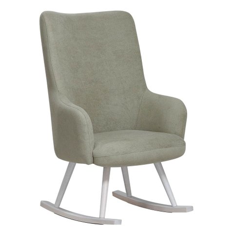 Poltrona de Amamentação Lia Balanço Bouclé Verde Claro - Nexta Casa