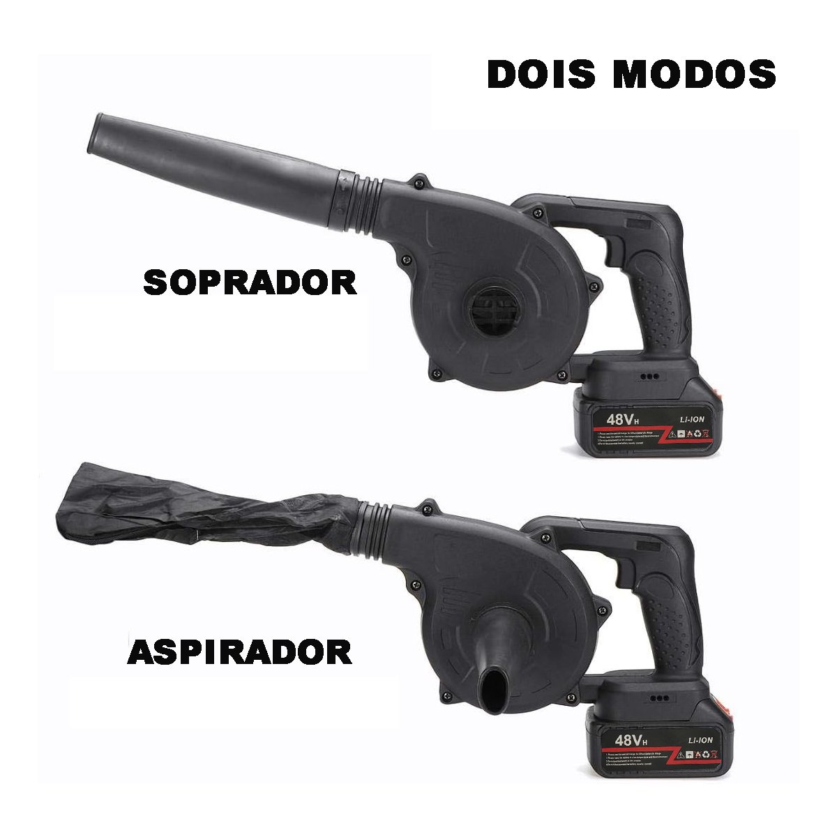 Soprador Aspirador Sem Fio Potente Bateria Recarregavel Sujeira Folhas Jardim Quintal Limpeza ideal  - 2