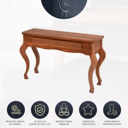Aparador Para Sala Imperial Clássico Luis XV Barcelona 130 Cm 1 Gaveta Madeira Maciça Imbuia - RMI - 3