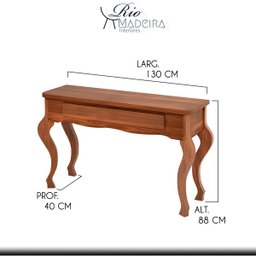 Aparador Para Sala Imperial Clássico Luis XV Barcelona 130 Cm 1 Gaveta Madeira Maciça Imbuia - RMI - 2