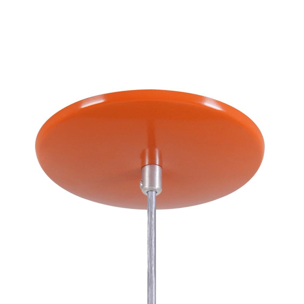 Pendente Meia Lua 40cm Luminária Alumínio Laranja - 2