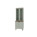 Ver imagem 4 de Cristaleira 80cm 2 Portas Vidro Balcão Mdf Cozinha Modulada Cor:mint com Ébano
