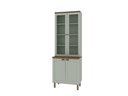 Ver imagem 4 de Cristaleira 80cm 2 Portas Vidro Balcão Mdf Cozinha Modulada Cor:mint com Ébano