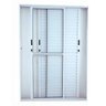 Porta Balcão de Correr de 3 Folhas com Dupla Abertura em Alumínio Branco1,50 (L) x 2,10 (A) x 0, - 1