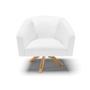 Ver imagem 3 de Kit 02 Poltronas Giratória Stella Corino Branco Base Madeira MA30 - D’Rossi