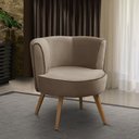 Ver imagem 2 de Poltrona Para Sala Decorativa Isa Suede Cappuccino Adonai Estofados