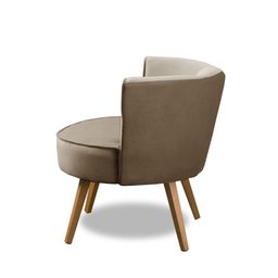 Poltrona Para Sala Decorativa Isa Suede Cappuccino Adonai Estofados - 5