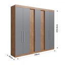 Ver imagem 4 de Guarda-roupa Casal Milão 7 Portas 2 Gavetas Freijó/cinza - Irm Móveis