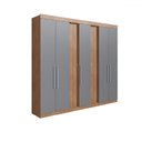 Ver imagem 2 de Guarda-roupa Casal Milão 7 Portas 2 Gavetas Freijó/cinza - Irm Móveis