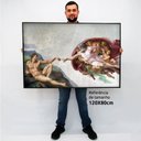 Ver imagem 2 de Quadro Decorativo a Criação de Michelangelo em Moldura Caixa Tacolado Moldura Caixa 3cm Preta sem Vi