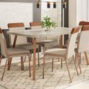Ver imagem 3 de Mesa de Jantar Stellar Retangular 6 Lugares 1,60 X 0,90m Pr Cor:petra com Rosê
