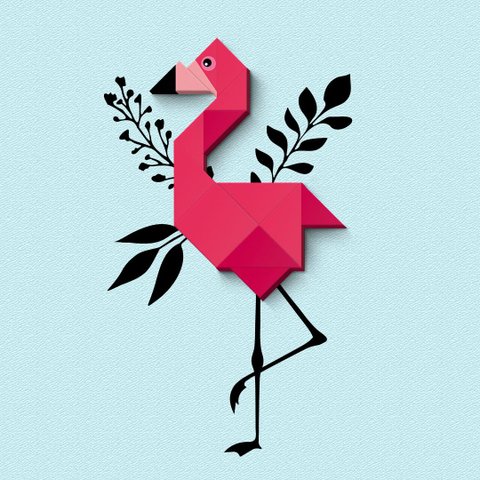 Flamingo - Wall Concept, Montagem entre Quadros e Adesivo de Parede - 13 Peças + Adesivo - Ultra-bri